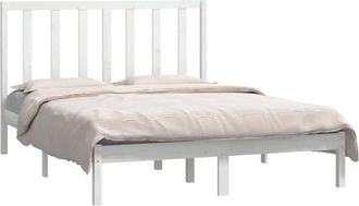vidaXL Bed Frame without Mattress White 140x190 cm Solid Wood Pine vidaXL