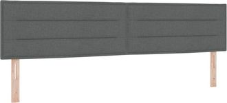 vidaXL Headboard Height Adjustable Manual Dark grey 200 cm Fabric Vidaxl
