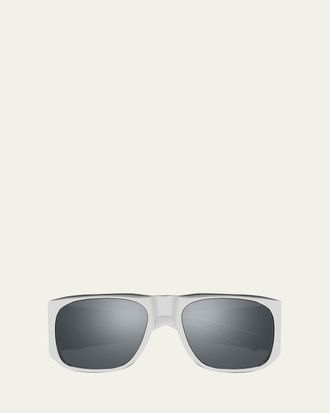 Saint Laurent Mens SL 636 Thick Metal Rectangle Sunglasses