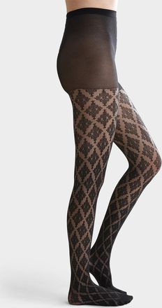 Simons Womens Ornamental diamond fishnet pantyhose Exclusive collection from Italy
