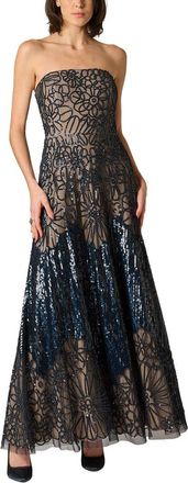 Aidan Mattox Fully Beaded Long Dress