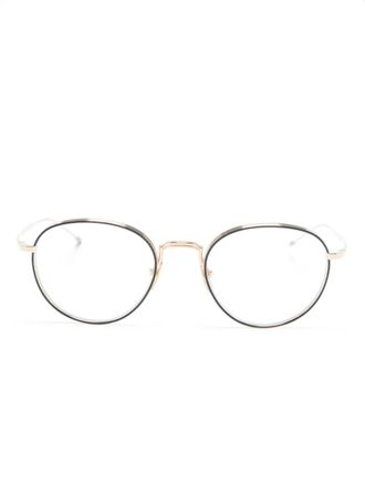 Thom Browne round-frame clear glasses - Gold