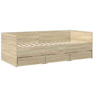 Berkfield Home Versatile Daybed with Drawers without Mattress Sonoma Oak 90x190 in Light Tan