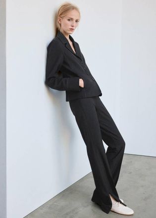 Mango Pantaloni aderenti spacco bordo inferiore grigio - Donna - 36 - MANGO