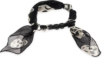 Alexander McQueen Skull-print Silk-wrapped Bracelets