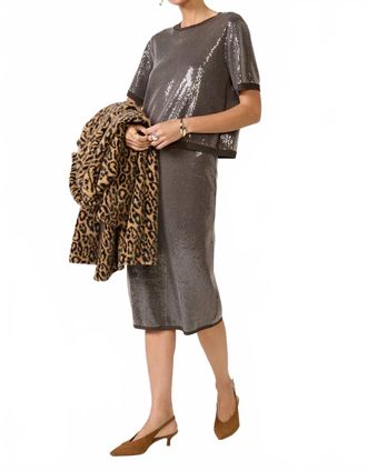 Sanctuary Sparkle Sequin Pencil Skirt In Ink
