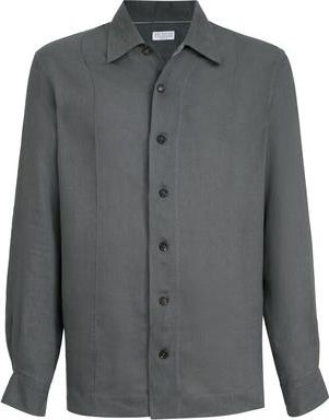 Brunello Cucinelli Linen shirt in Anthracite at Nordstrom, Size Xxx-Large Eu