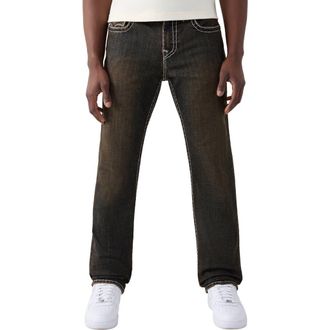 True Religion Ricky Super T Flap Straight Jeans in Sunset Stereo Dark Wash at Nordstrom, Size 30