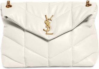 Saint Laurent Medium Loulou Puffer Quilted Leather Crossbody Bag in Crema Soft at Nordstrom