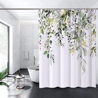 OEM Cortina De Ducha Floral, Impermeable, Lavable A M&aacute;quina, De Secado R&aacute;pido, De Polisiloxano, 180x180 Cm, (verde), Para Ba&ntilde;o O Ducha