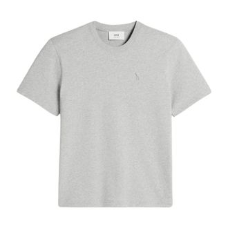 Ami Tee-Shirt Coeur Emboss&eacute; - male - Ami Paris - T-Shirts - Gray - XS - Tops