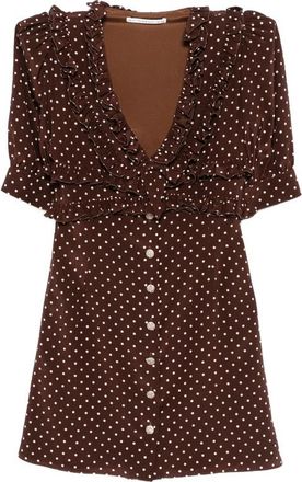 Alessandra Rich Ruffled Polka-dot Mini Dress