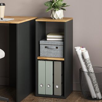 Vicco Librer&iacute;a Tomy, Antracita/roble Dorado, 30 X 74 Cm Con 2 Compartimentos Abiertos