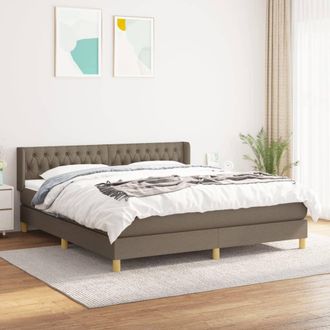 vidaXL Vidaxl - Cama Box Spring Con Colch&oacute;n Tela Gris Taupe 180x200 Cm