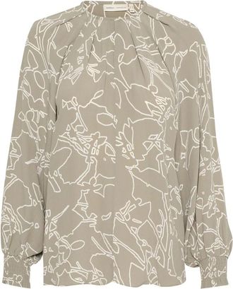 Inwear Blouse met silhouetlijnen en pofmouwen - Dames - Blouses - Veelkleurig - 2XL - Overhemden