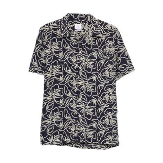Paul Smith Casual Fit Shirt - Heren - Korte mouwen Overhemden - Blauw - XL - Katoen - Overhemden