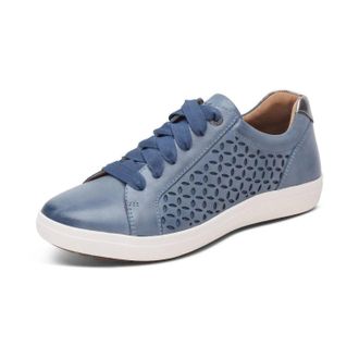 Aetrex Womens Courtney Lace Up Sneakers In Blue Cutout