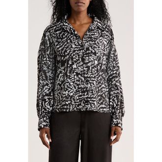 Patrizia Luca Cocoon Button-Up Shirt in Black at Nordstrom Rack