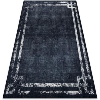 RugsX Rugsx - Alfombra Lavable Andre 1486 Marco Vintage Antideslizante - Negro / Blanco Black 120x170 Cm