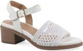 White Mountain Cortland Block Heel Sandal in White/Burnished/Smooth at Nordstrom Rack, Size 9.5