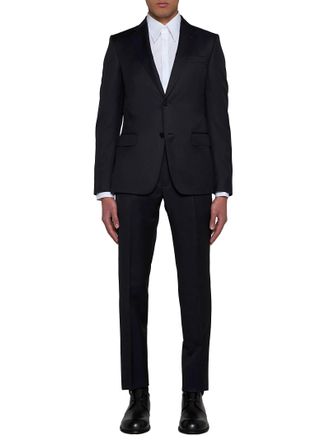 Ermenegildo Zegna Mens Suit Single-Breasted Blue Wool-Mohair Suits
