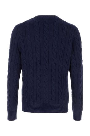 Polo Ralph Lauren Mens Navy Blue Cotton Sweater Brightnavy Exterior: Maglieria