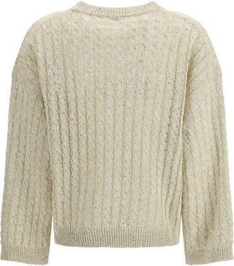 Brunello Cucinelli Womens Beige Linen Sweatshirt Clothing