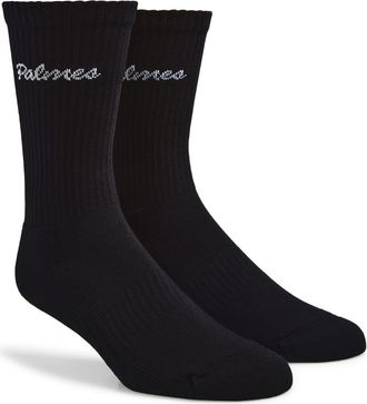 Palmes 2-Pack Logo Crew Socks in Black at Nordstrom