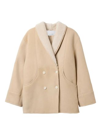House of Dagmar shearling double-breasted jacket - Toni neutri
