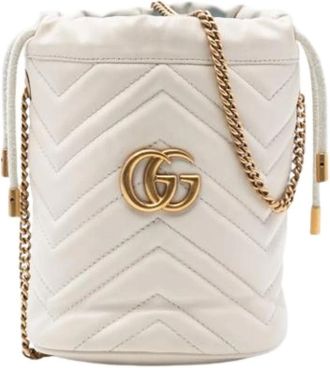 Gucci Pre-owned Bucket Bags, female, White, Size: ONE SIZE Pre-owned Vintage Bucket Bag