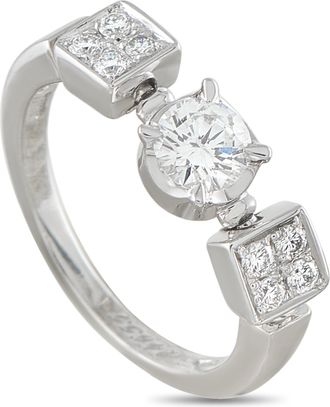 Luxury Bazaar Bvlgari Lucea 18K White Gold 0.45ct Diamond Ring BV09-101226