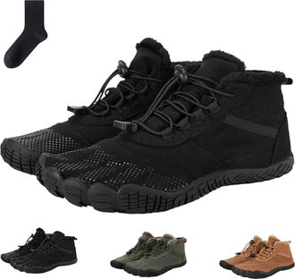 Generic Hike Winter Barefoot Shoes, Winter Barefoot Hiking Boots, Hike Winters Footwear, Zero Drop Snow Boots (D-Black,11.5)