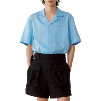 Lanvin Textured Shirt In Cotton And Silk in Periwinkle at Nordstrom, Size 39S Eu
