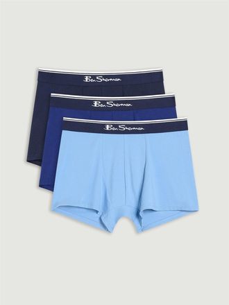 Ben Sherman Heren Mod Signature Strepen Boxer Shorts (Verpakking van 3) (Blauw)