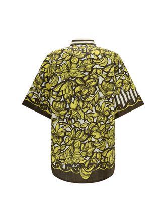 Alemais Hemp Botanical Print Shirt - Yellow