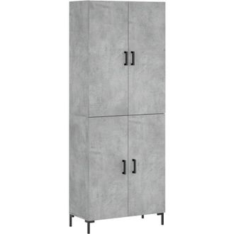 vidaXL Vidaxl - Aparador Alto Madera Contrachapada Gris Hormig&oacute;n 69,5x34x180 Cm