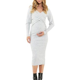 Ripe Heidi Nursing Knit Dress in Snow at Nordstrom, Size X-Large Au