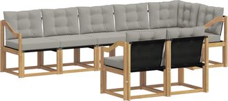 vidaXL Conjunto De Sof&aacute;s De Exterior 8 Uds. Blanco Y Gris Claro Vidaxl