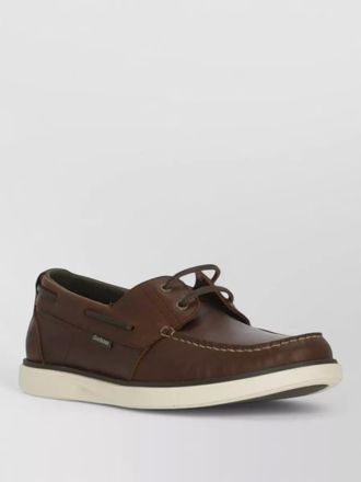 Barbour leather loafers round toe contrast sole