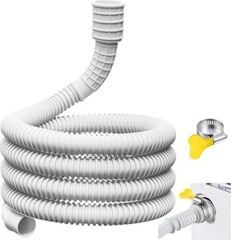 OEM Tubo Di Scarico Flessibile Per Condizionatore E Deumidificatore - 2 M Con Adattatore In Gomma Ritagliabile E Fascetta, Bianco - Crezuo