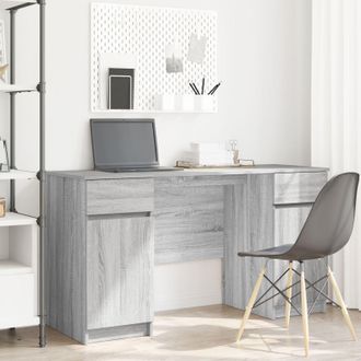 Berkfield Home Desk Grey Sonoma 140x49x76 cm Engineered Wood | Size: 140 x 49 x 76 cm