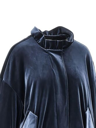 Emporio Armani Velvet Funnel Neck Jacket - Navy