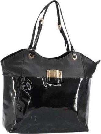 Ferragamo Pre-owned Leren Tote Bag - Dames - Vintage Shopper - Zwart - ONE Size - Leer - Vintage