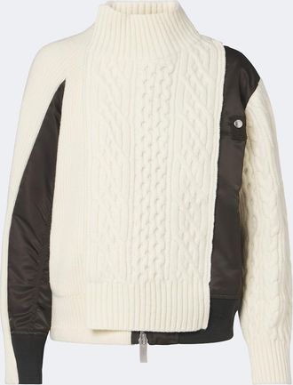 sacai Paneled wool jacket