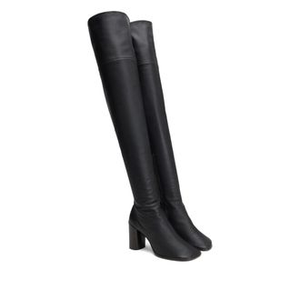 Christophe Lemaire Calf Leather Square-Toe Ankle Boot - Black