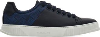 Ferragamo Blue Leather Sneakers
