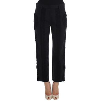 Dolce & Gabbana Broeken, Dames, Zwart, 3Xs, Katoen, Zwarte Torero Capri Broek