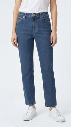 Pepe Jeans London High-waist-Jeans PEPE JEANS TAPERED JEANS HW, Damen, Gr. 27, L&auml;nge 30, mid blau, Denim/Jeans, Obermaterial: 99% Baumwolle, 1% Elasthan, gerade, unten 