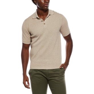 Brunello Cucinelli Light Camel Knit Polo Sweater, Brand Size 46 (US Size 36)