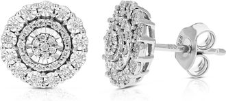 Vir Jewels 1/5 cttw Lab Grown Diamond Composite Earrings in Sterling Silver With Push Backs For Women